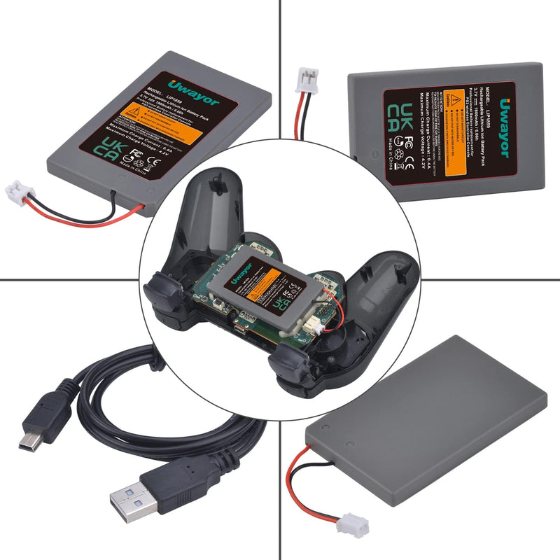 Uwayor LIP1359 Akku für PS3 Controller Akku PS3 Ersatz Akku 1800mAh für Sony Playstation 3 und Duals