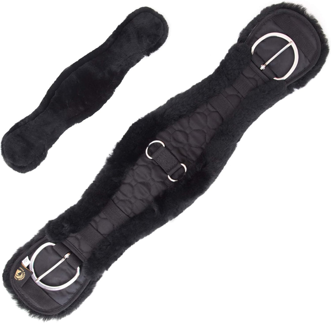 Merauno® Lammwolle Western Konturgurt Sattelgurt, aus Qualitäts Merino Lammwolle, spezielle anatomis