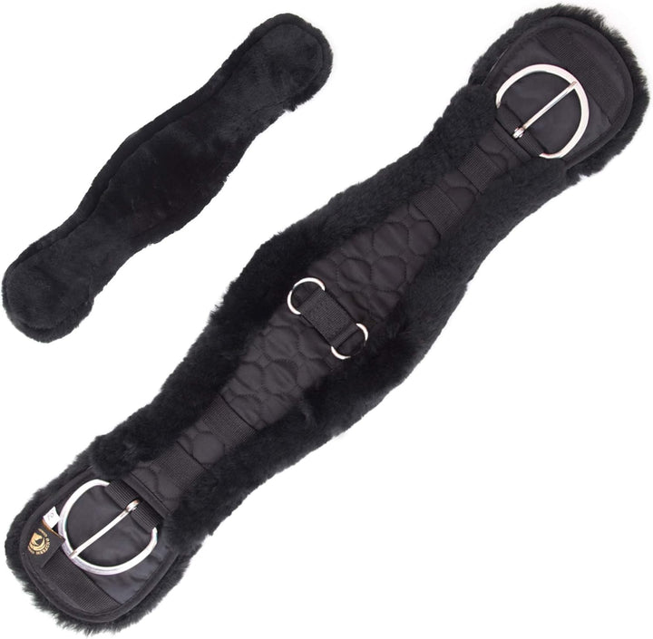 Merauno® Lammwolle Western Konturgurt Sattelgurt, aus Qualitäts Merino Lammwolle, spezielle anatomis