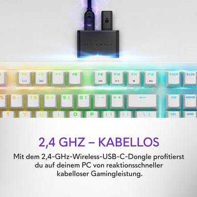 Alienware Tri-Mode kabellose Gaming Tastatur - AW920K (Lunar Light)