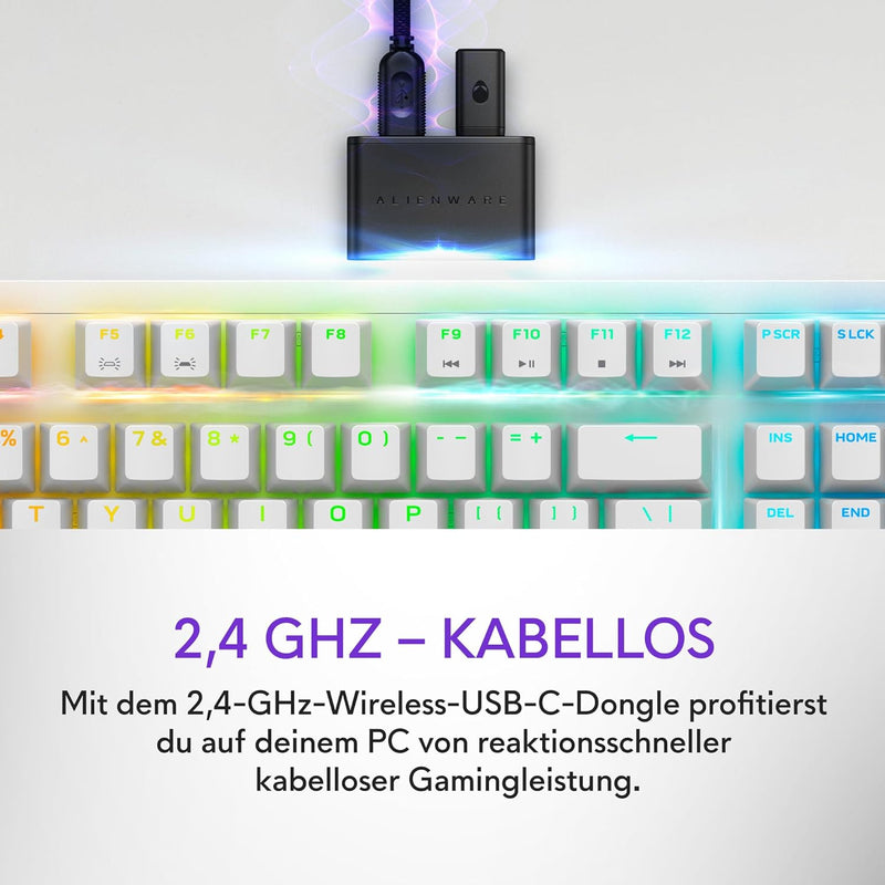 Alienware Tri-Mode kabellose Gaming Tastatur - AW920K (Lunar Light)