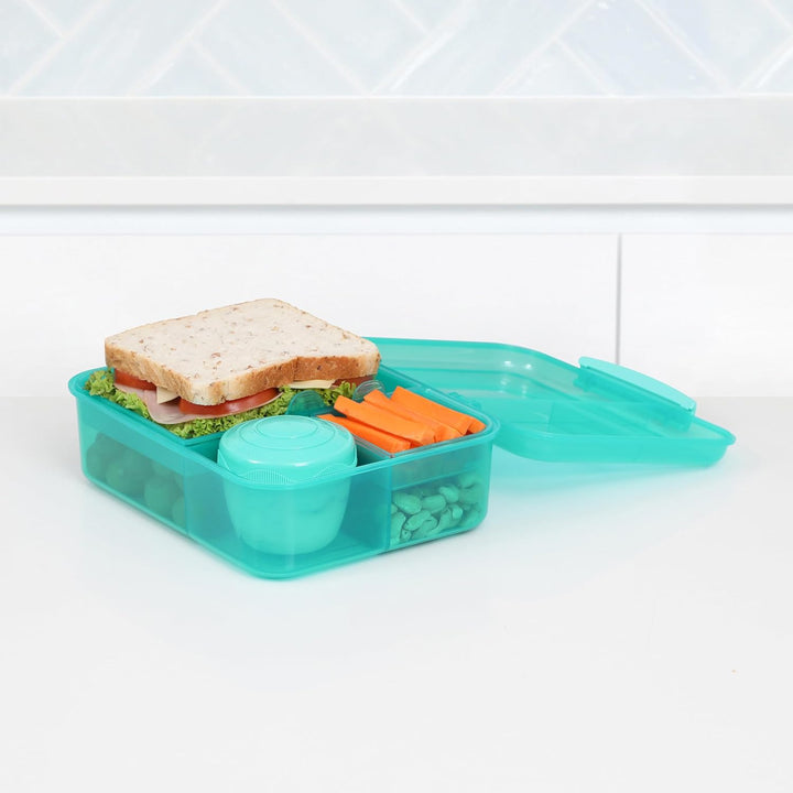Sistema Bento Box LUNCH Aufbewahrungdose mit Fächern | 1,65 L Lunchbox mit auslaufsicherem Joghurt-