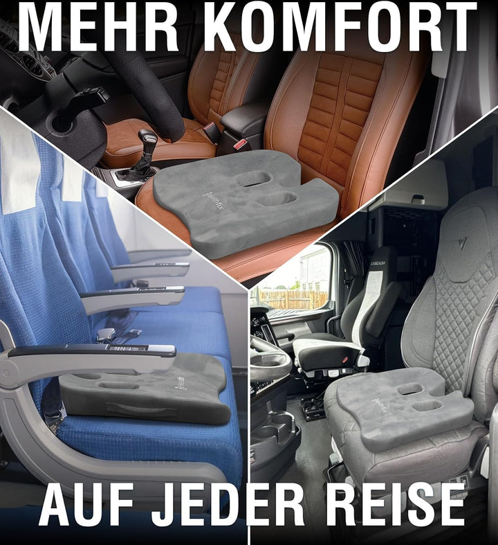 Healthfix Auto Sitzkissen [Verbessertes Design 2026], Autositzkissen zur Druckentlastung von Steissb