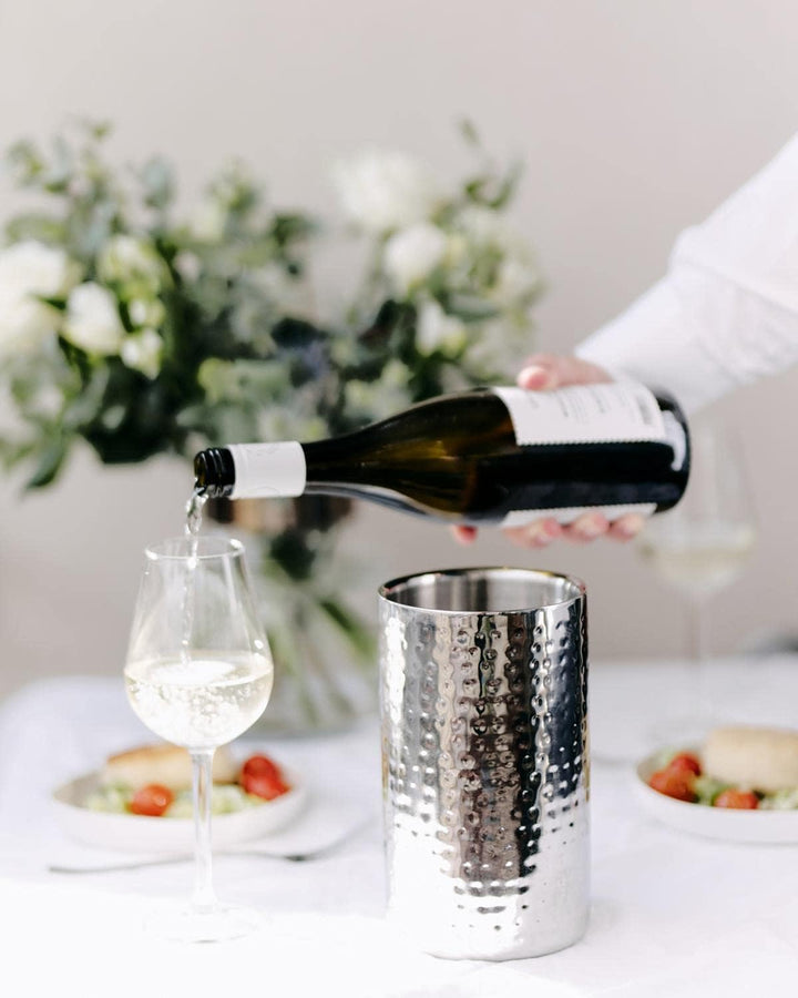 EDZARD Flaschenkühler Nebraska, Höhe 20 cm, Durchmesser 12 cm, für 1 Flasche, doppelwandig, Edelstah