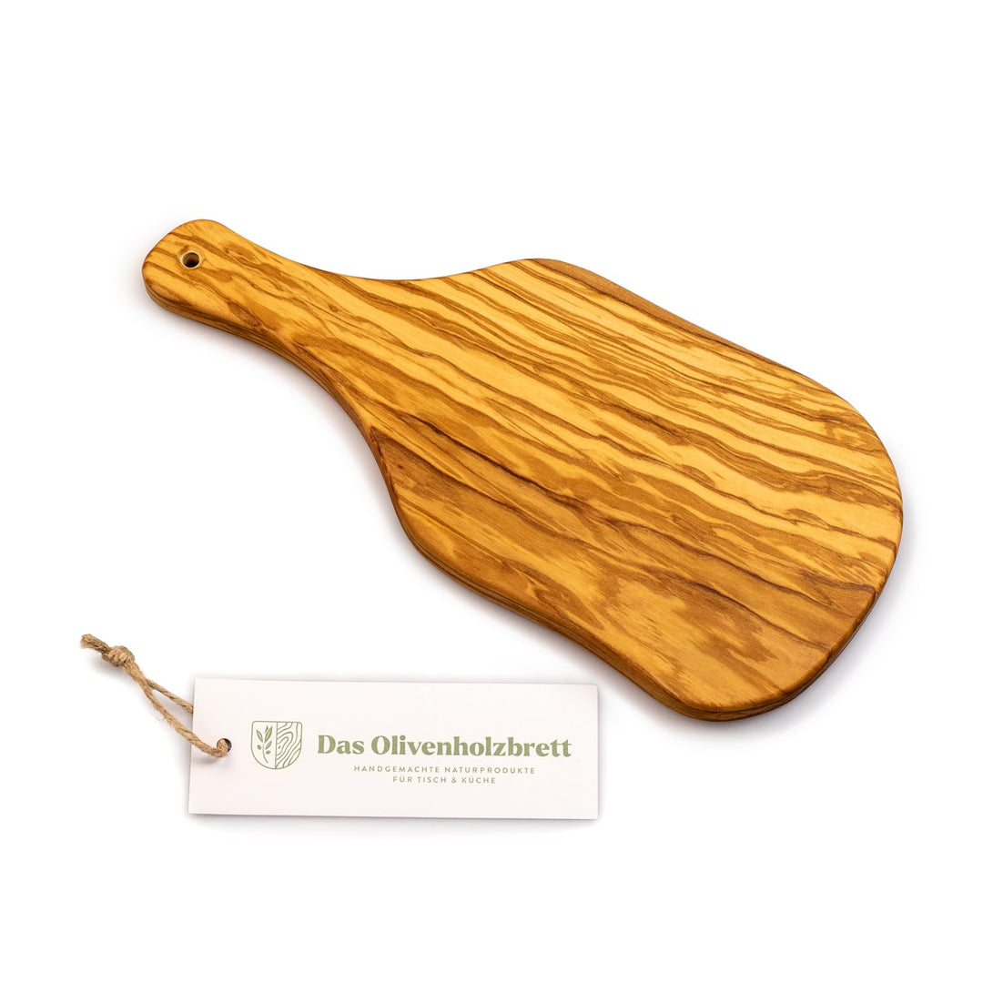 DAS OLIVENHOLZBRETT® Knoblauch Schneidebrett aus Olivenholz/Kräuterschneidebrett/Zwiebelbrett aus Ho