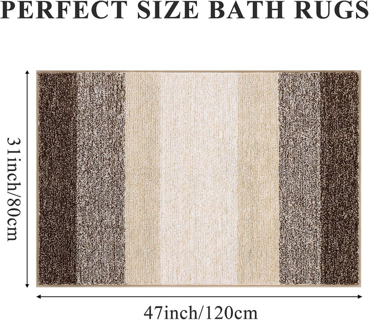 Weich Gross Badematten 80 x 120 cm, Badezimmerteppich Badteppich rutschfeste Wasserabsorbierend Badv
