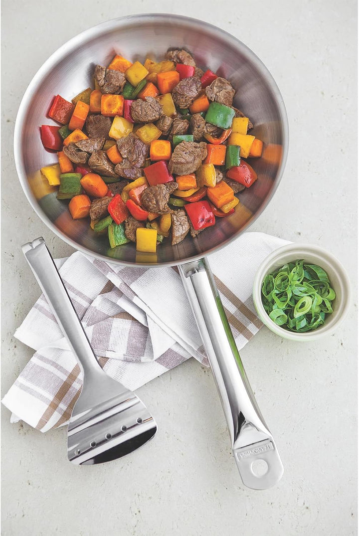 Tramontina Edelstahlpfanne, Ø 30 cm, Edelstahl 18/10, Bratpfanne unbeschichtet, spülmaschinengeeigne