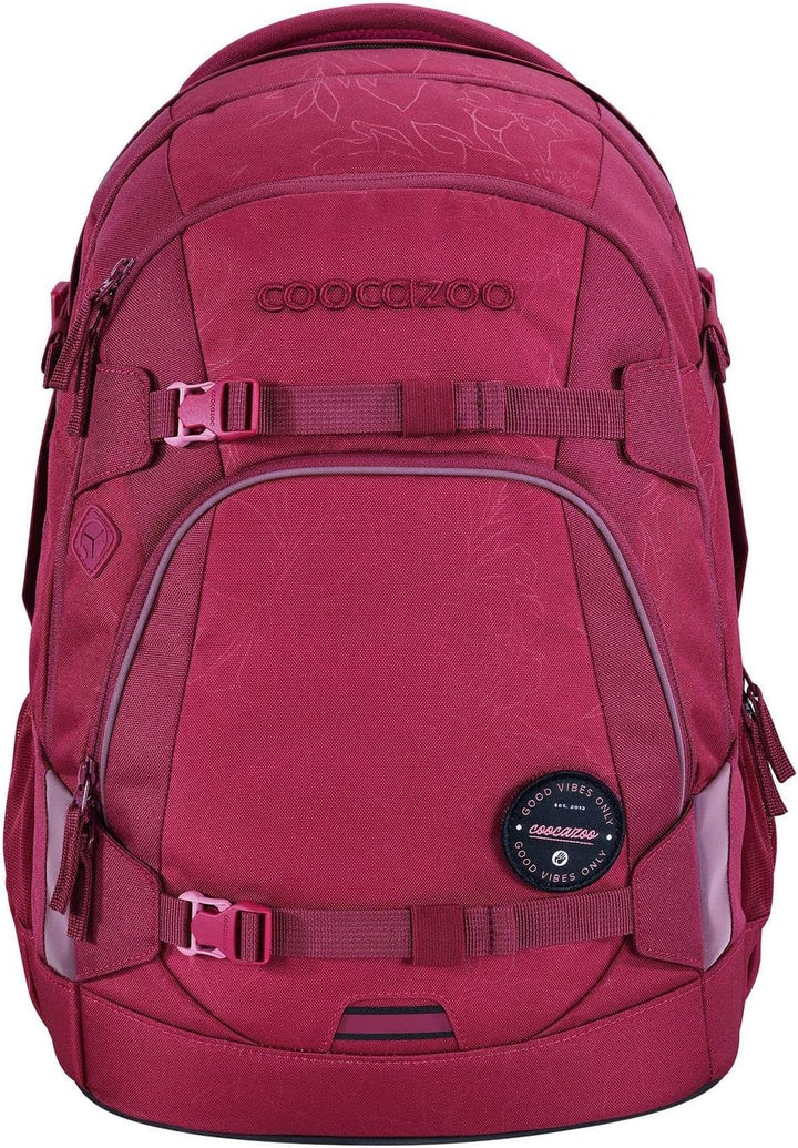 coocazoo Schulrucksack Mate, Berry Boost, rot, ergonomischer & anpassbarer Tornister, höhen- & gröss