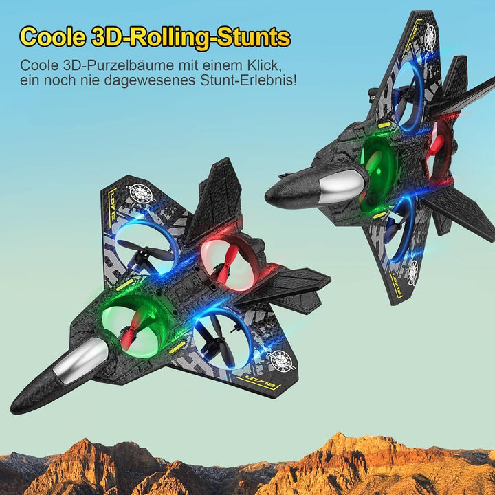 Henakmsl RC Flugzeug, 2.4GHz Ferngesteuertes Flugzeug L0712 Quadcopter Schwebendes Kampfflugzeug RC