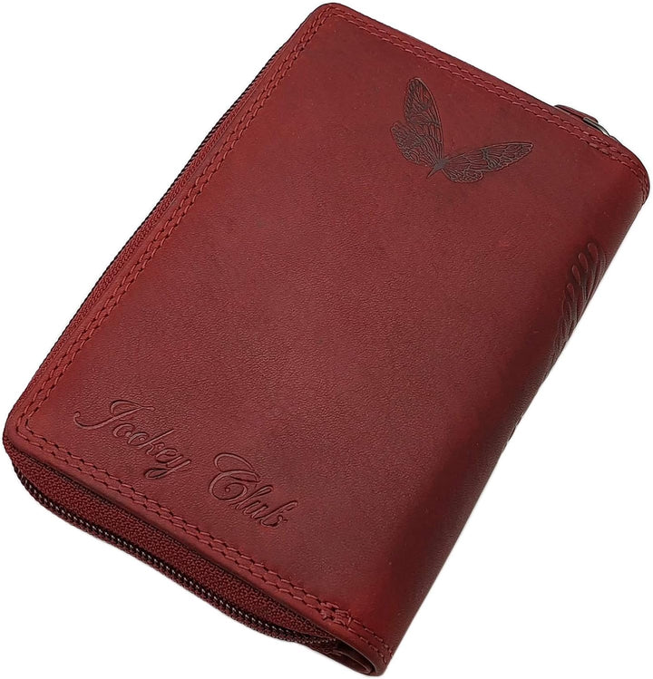 Echt Rindleder Damen Geldbörse / Geldbeutel / Portemonnaie / Geldtasche / Portmonee in Hochformat mi