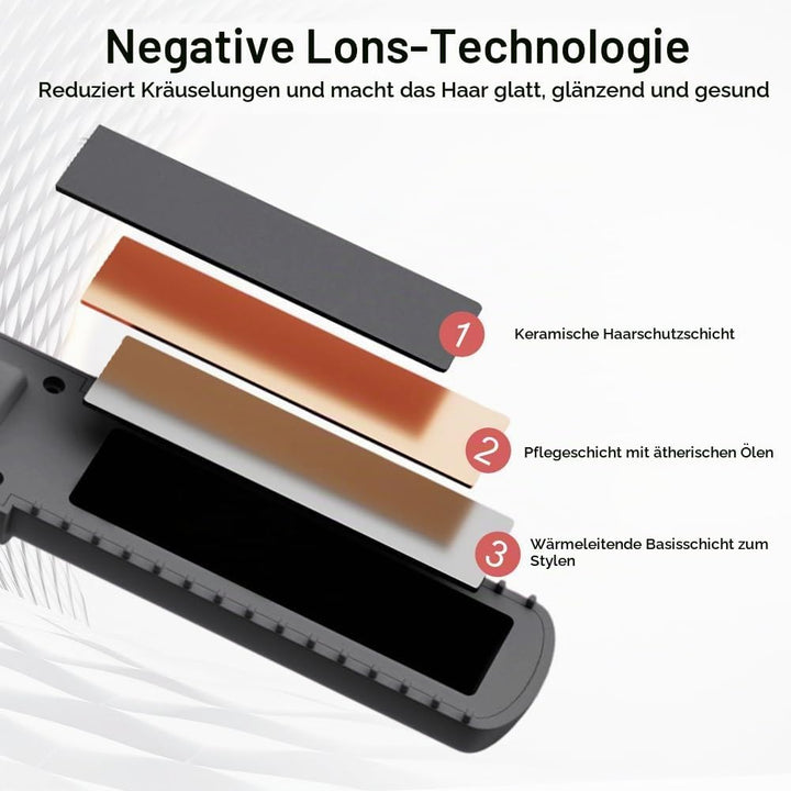 2 in 1 Glätteisen, 4500mAh Haarglätteisen, Kabellos Haarglätter, Keramik-Turmalin-Beschichtung, Weni