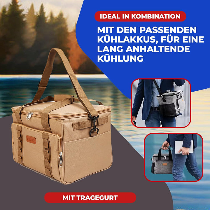 NEMT Faltbare Kühltasche 25 Liter gross Einkaufstasche Isoliertasche Picknicktasche