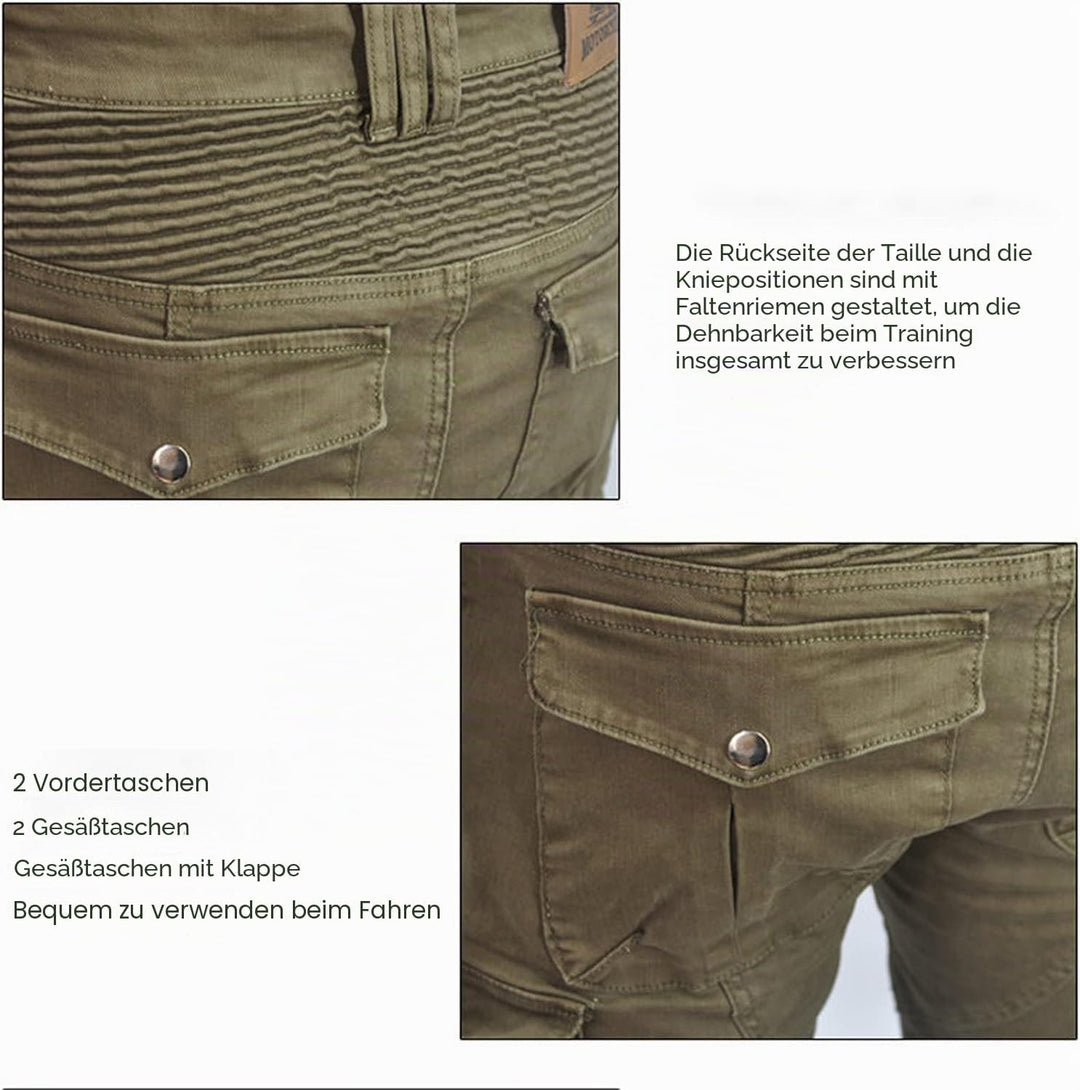 Fashionapple Motorradhose für Herren, Motorradjeans aus atmungsaktivem von hoher Qualität Straight F