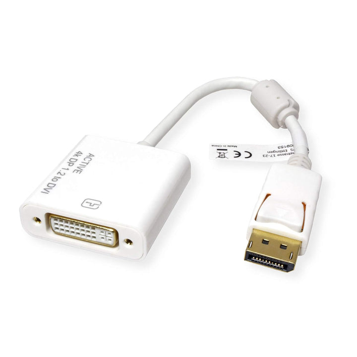 ROLINE 4K DisplayPort-DVI Adapter, DP Stecker-DVI Buchse