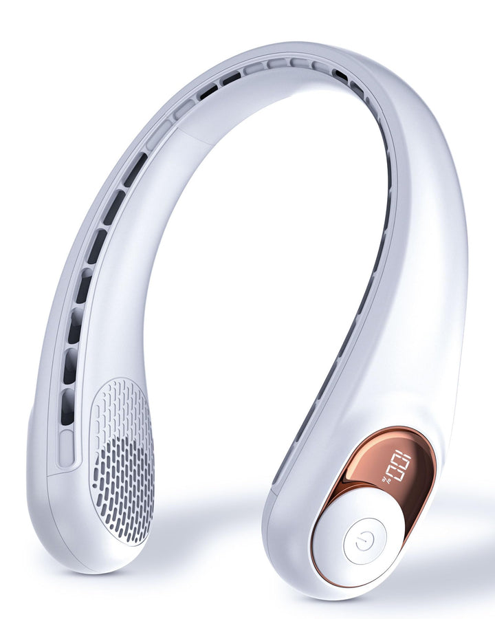 TUNISE Nackenventilator, persönlicher Ventilator mit LED-Display,per USB-C aufladbar, 4000-mAh-Akku,