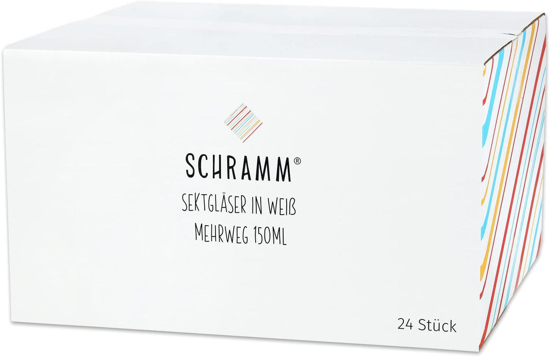 Schramm® Mehrweg Sektgläser in weiss wählbar 6, 12, 24 oder 48 Stück 150 ml Champagner Glas Sektflöt
