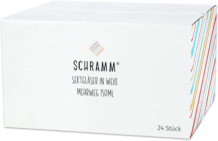 Schramm® Mehrweg Sektgläser in weiss wählbar 6, 12, 24 oder 48 Stück 150 ml Champagner Glas Sektflöt