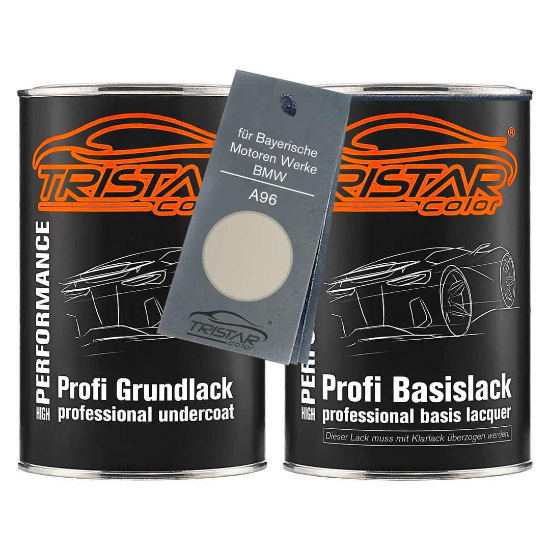 TRISTARcolor Autolack Set Dose spritzfertig für Bayerische Motoren Werke/BMW A96 Mineralweiss Perl G
