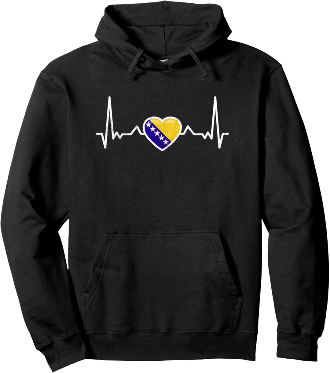 Bosnien Herzschlag Bosnische Flagge Stolzer Bosnier Pullover Hoodie