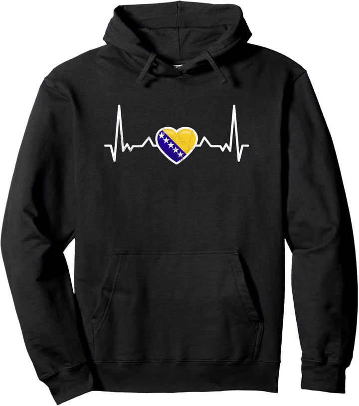 Bosnien Herzschlag Bosnische Flagge Stolzer Bosnier Pullover Hoodie