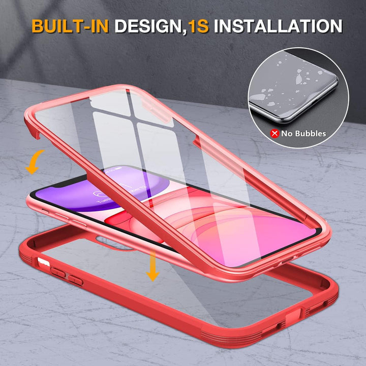 Miracase Glas Serie für iPhone 11 Hülle, [360 Militärschutz & vollständiger Kameraschutz], stossfest