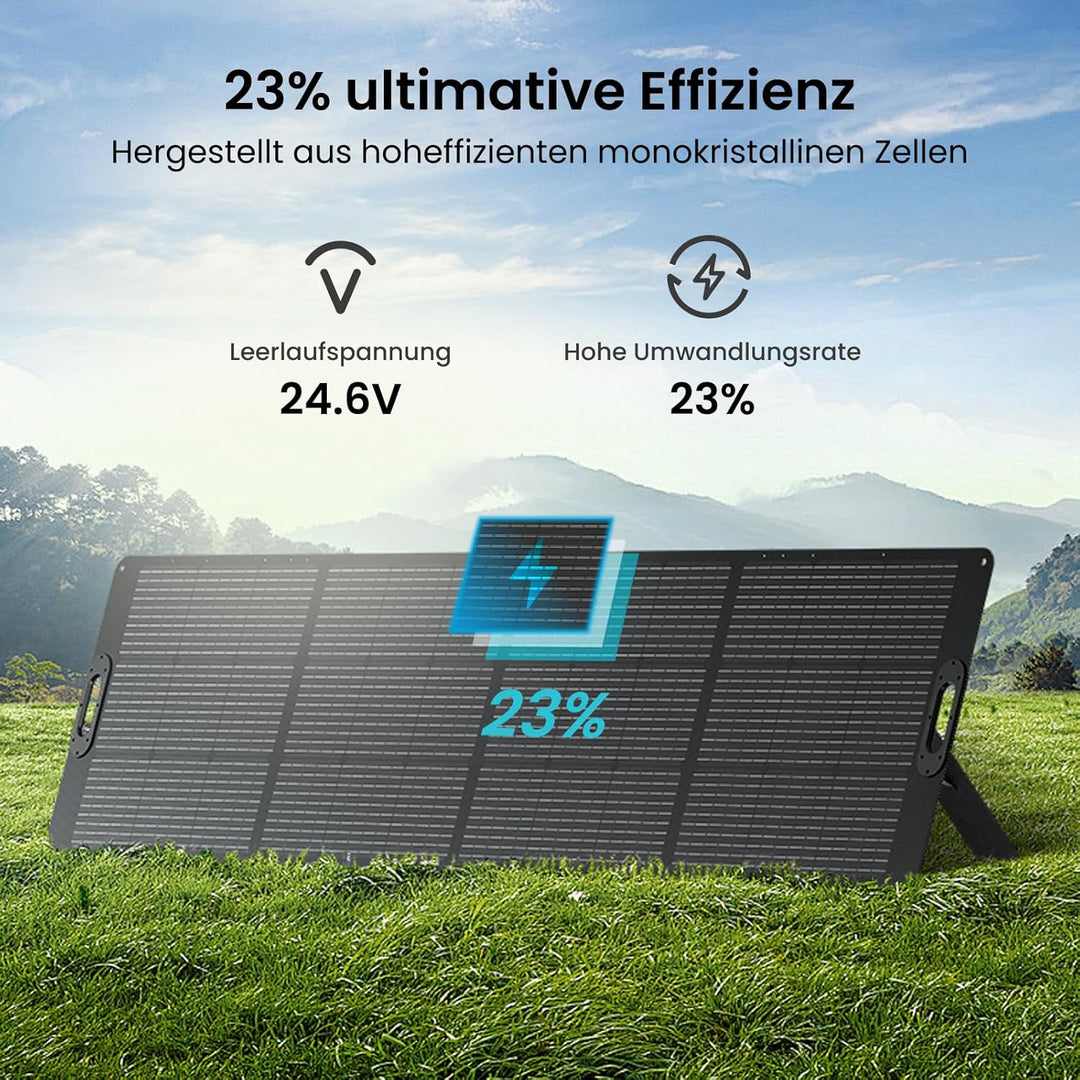 OUPES 240W Tragbares Solarpanel, Faltbares Solarmodul mit Kickstand, 23% Umwandlungswirkungsgrad, MC