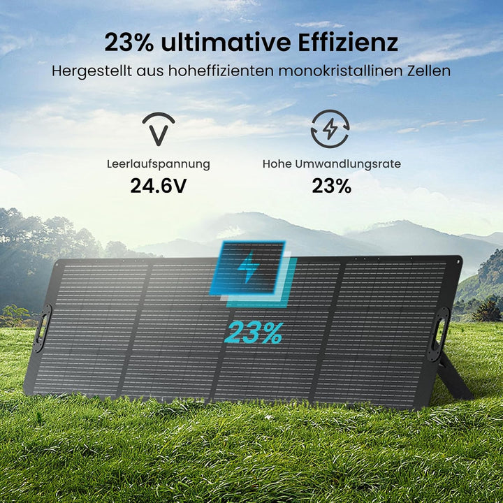 OUPES 240W Tragbares Solarpanel, Faltbares Solarmodul mit Kickstand, 23% Umwandlungswirkungsgrad, MC