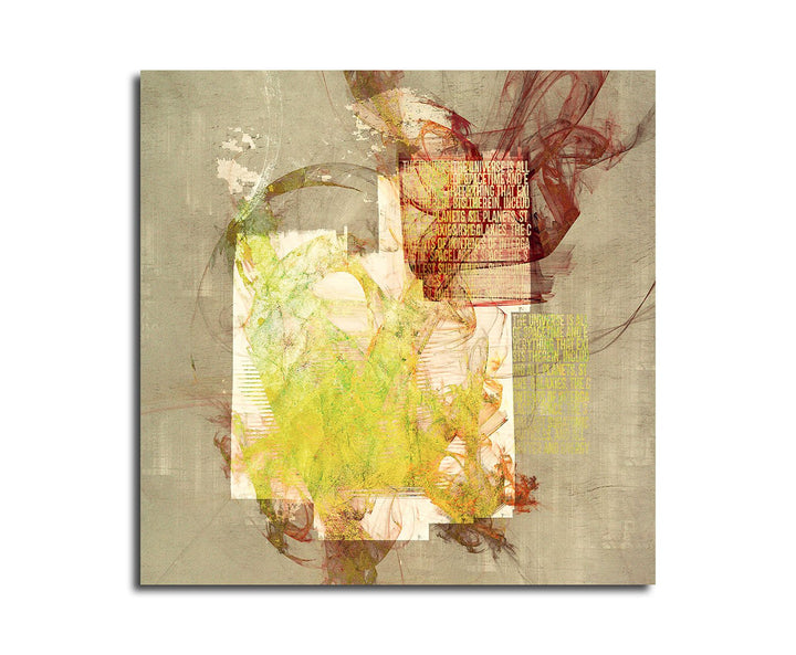 Paul Sinus Art Cluster der Leidenschaft - Abstrakt339_60x60cm Bild auf Leinwand beige weinrot gelbgr