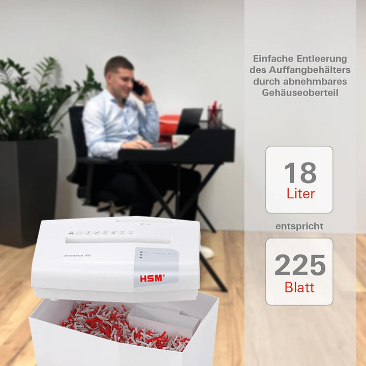 HSM shredstar X5 Aktenvernichter, Sicherheitsstufe P-4, 5 Blatt (Partikelschnitt) mit CD-Schredder w