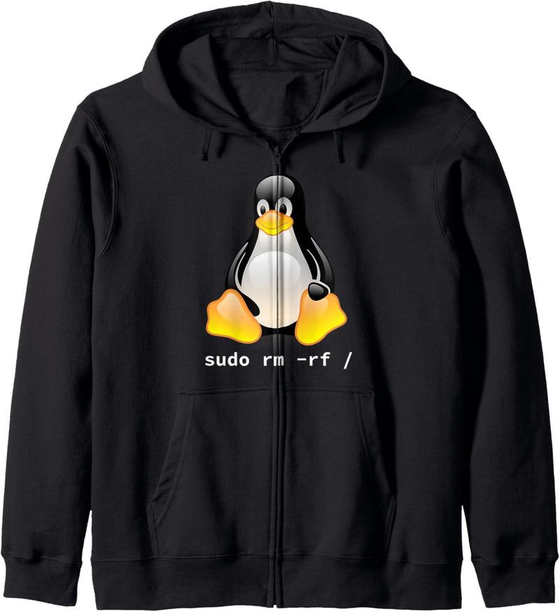 Tux Linux Penguin - Sudo rm -rf / - Informatik Computer Kapuzenjacke