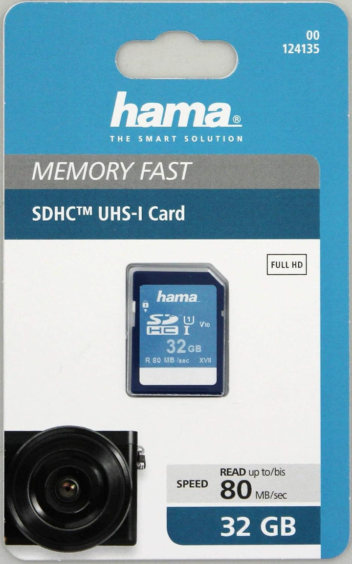 Hama SDHC 32GB Class 10 UHS-I 80MB/s Speicherkarte 32 GB, 32 GB