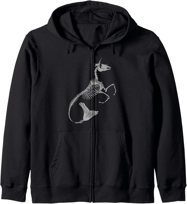 Einhorn Meerjungfrau Mermaid Skelett Gerippe Halloween Kapuzenjacke