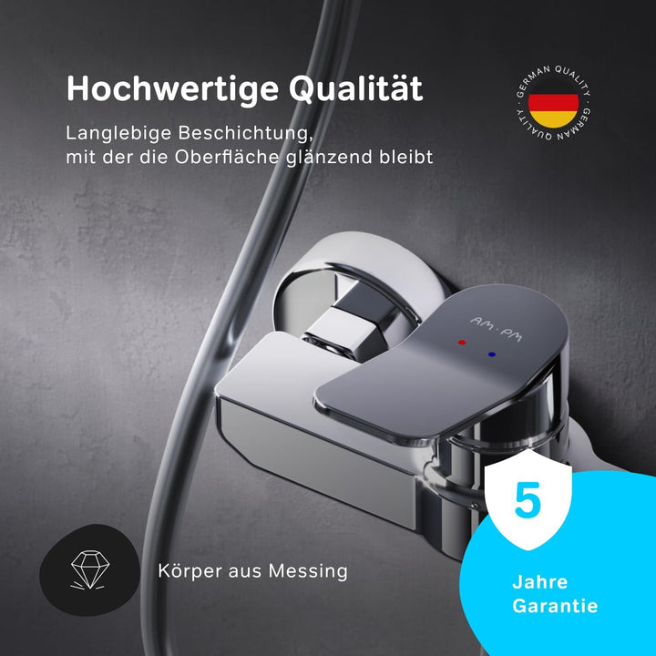 AM.PM Duscharmatur mit Einhebelmischer, Mischbatterie Dusche, Einhand-Brausebatterie, Einhebelarmatu