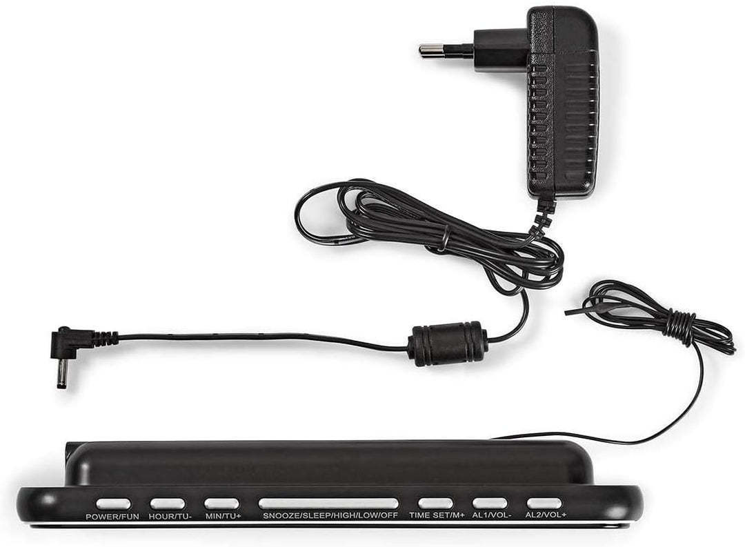 NEDIS Digital-Wecker-Radio - LED-Anzeige - 1x 3,5 mm Audio-Eingang - Zeitprojektion - AM/FM - Snooze