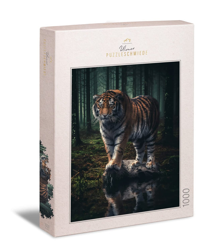 Ulmer Puzzleschmiede - Puzzle „Herrscher des dunklen Waldes“ - Der majestätische Sibirische Tiger pi
