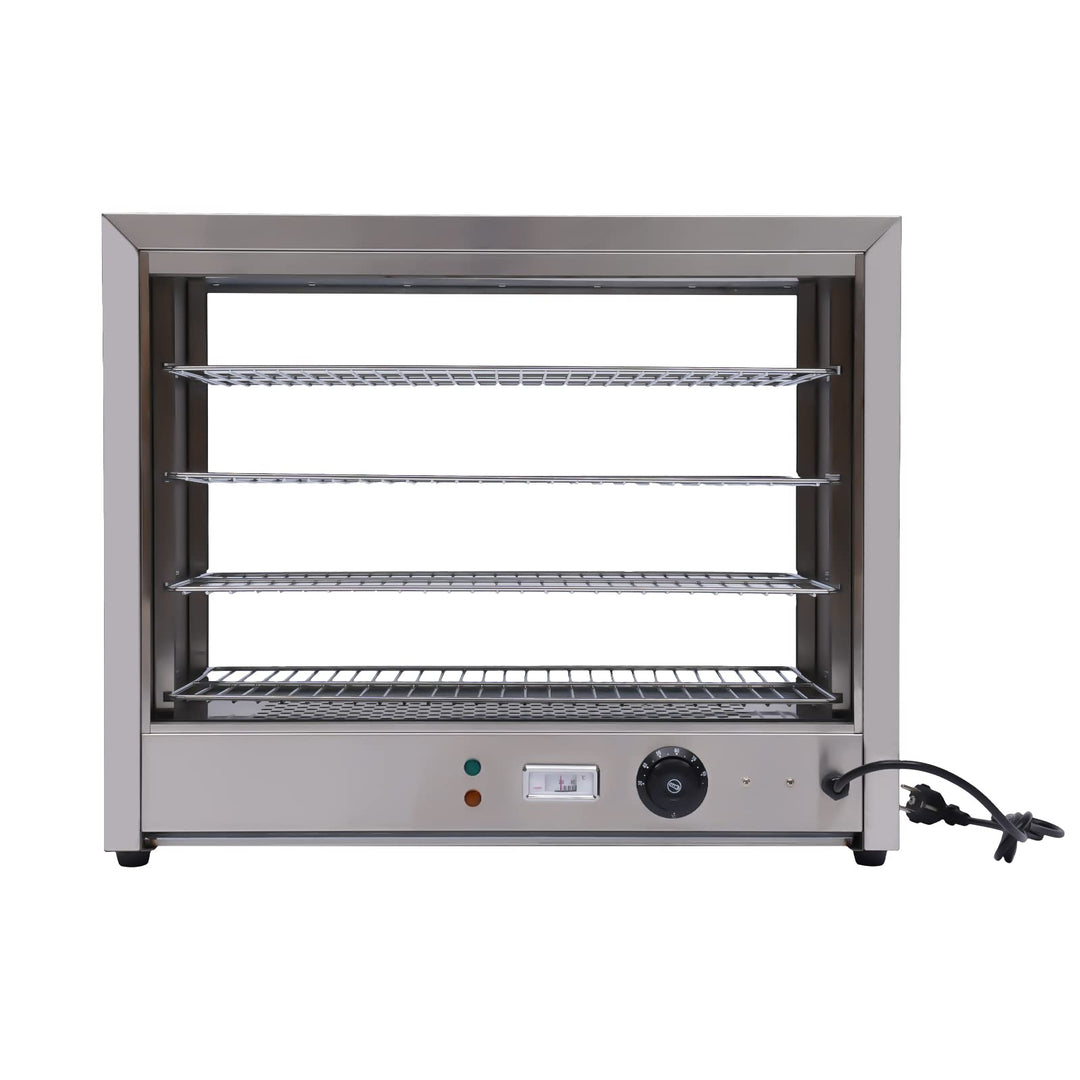 800W 220V Wärmeschrank Speisenwärmer, 4 Etagen Heisse Theke Warmhaltevitrine Aufsatzvitrine, Edelsta