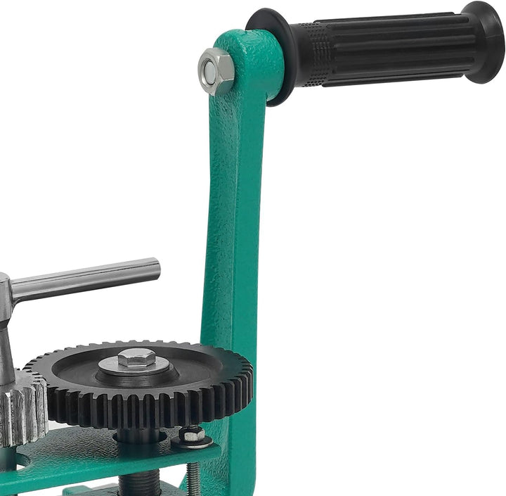 Schmuckwalzwerkmaschine, Manuelles Kombiwalzwerk mit Getriebe Walzeneinstellung Vierkant- und Halbru