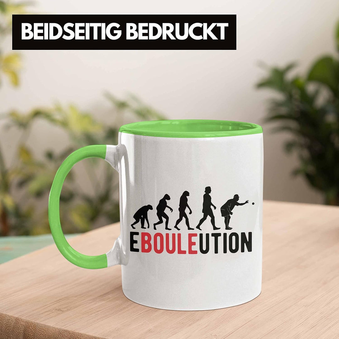 Trendation - Boule Tasse Geschenk Ebouleution Pétanque Boule-Spieler Geschenkidee Spruch (Grün), Grü