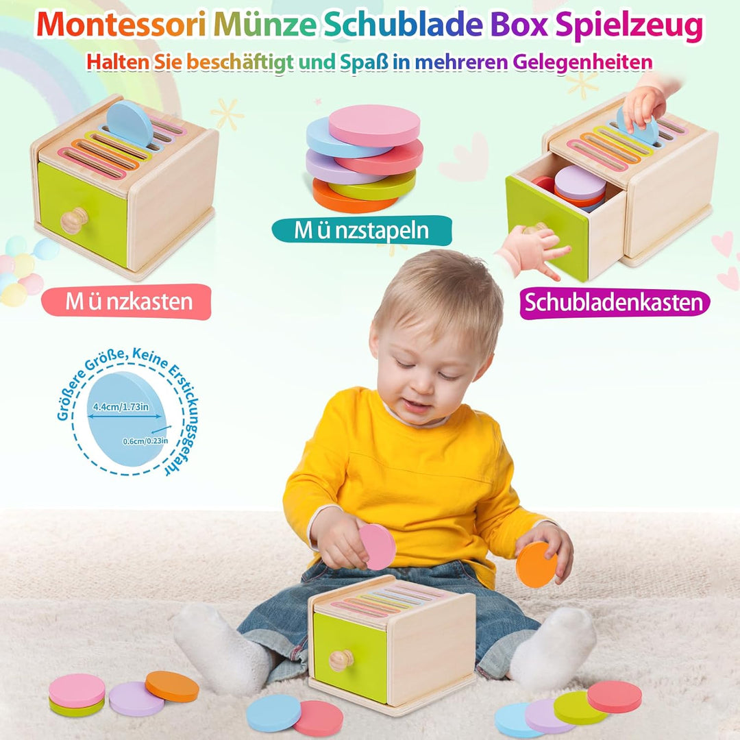 FCSONU Kinder Montessori Spielzeug ab 1 2 3 Jahre Jungen Mädchen, Holzspielzeug ab 1 Jahr, Motoriksp