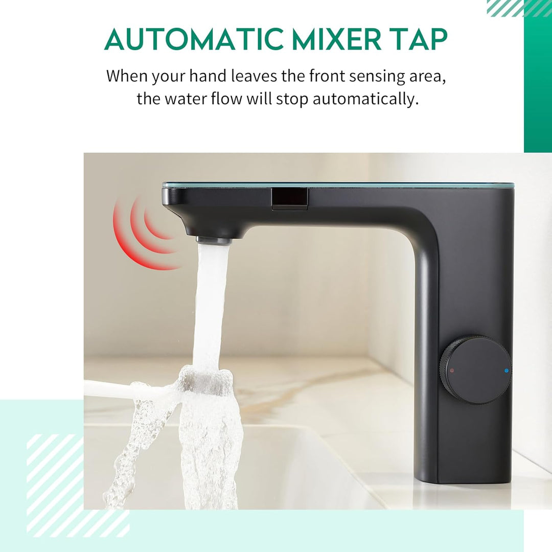 CREA Infrarot-Sensor Wasserhahn, automatische Mischbatterie für Bad, berührungsloser Waschtischarmat
