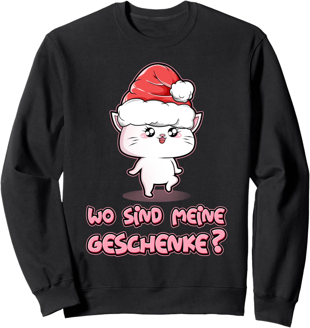 Christmas Katze Lustiges Katzen Xmas süsse Katze Weihnachten Sweatshirt