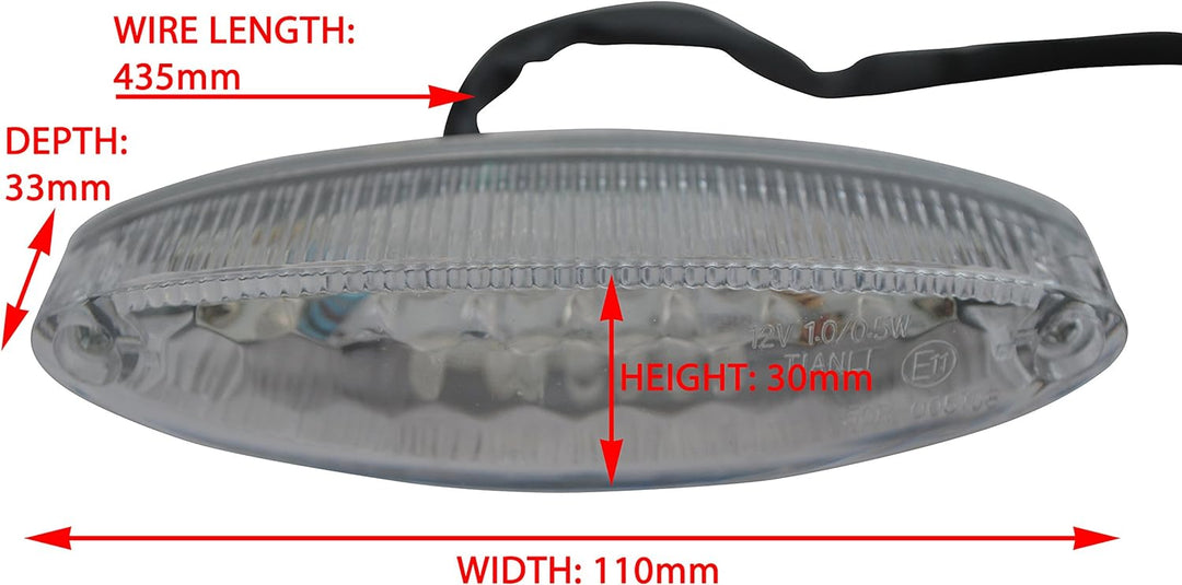 Alchemy Parts Hell E-Geprüft Massgefertigt Klarglas LED Heck Bremsleuchte Motorräder Trikes Roller