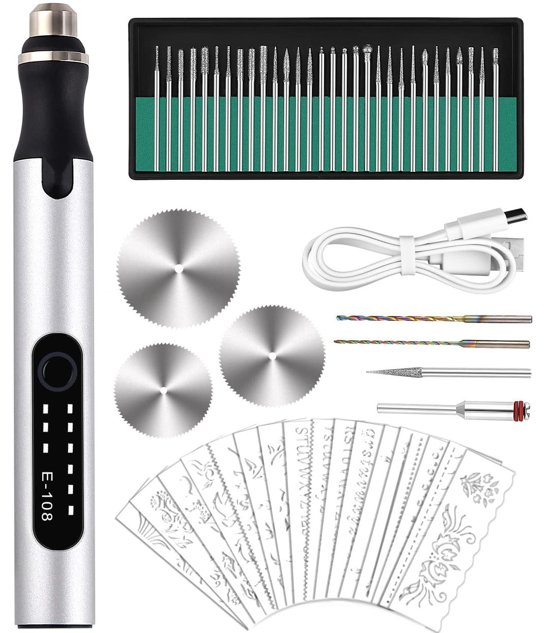 Elektrische Gravierstift, Gravierwerkzeugsatz Gravur Gerät USB Mini Gravierstift Mit Gravurzubehör f