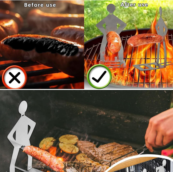 3 Stück Grill Wursthalter Aus Edelstahl Grillzubehör Lustiger Wursthalter Grill Kreativer Wurstständ