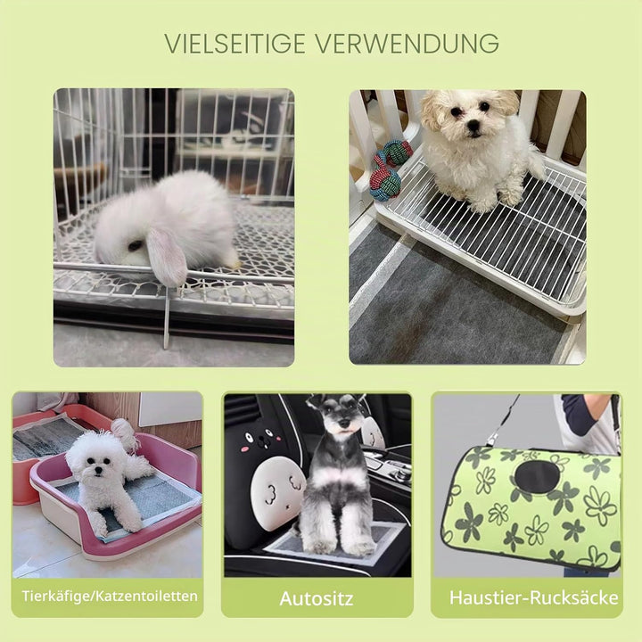 PIPI Matten für Kaninchen, Hygienematte für Meerschweinchen, 60 Stück Einweg-Käfigeinlagen mit Super