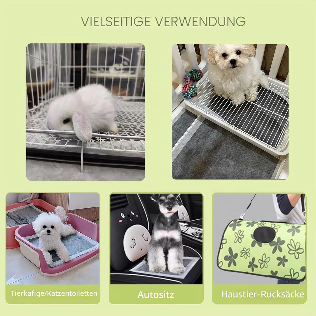 PIPI Matten für Kaninchen, Hygienematte für Meerschweinchen, 100 Stück Einweg-Käfigeinlagen mit Supe