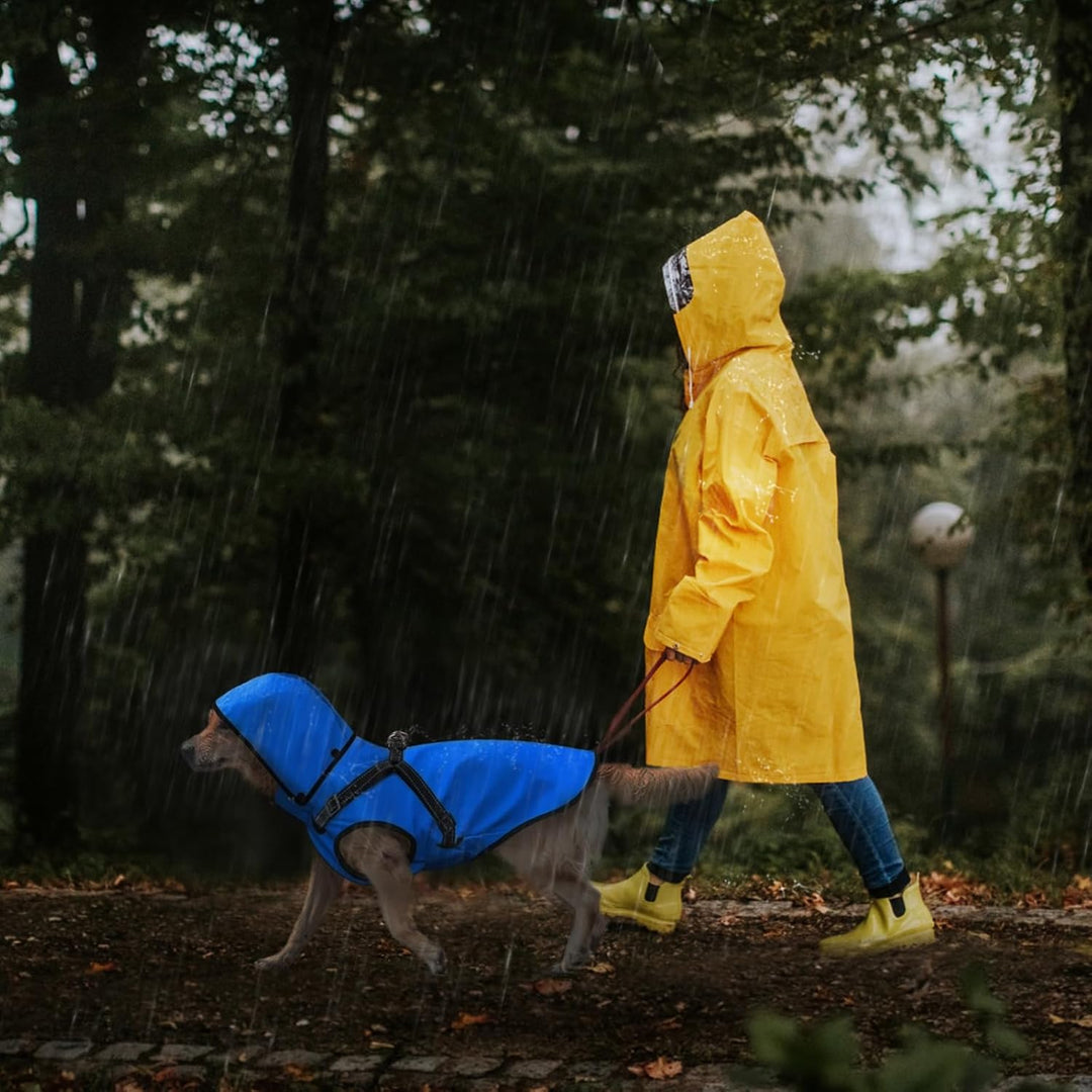 Mosucoirl Hunde Regenmantel Wasserdichter Hunde Kapuzenpullover Reflektierender Hund Regenmantel mit