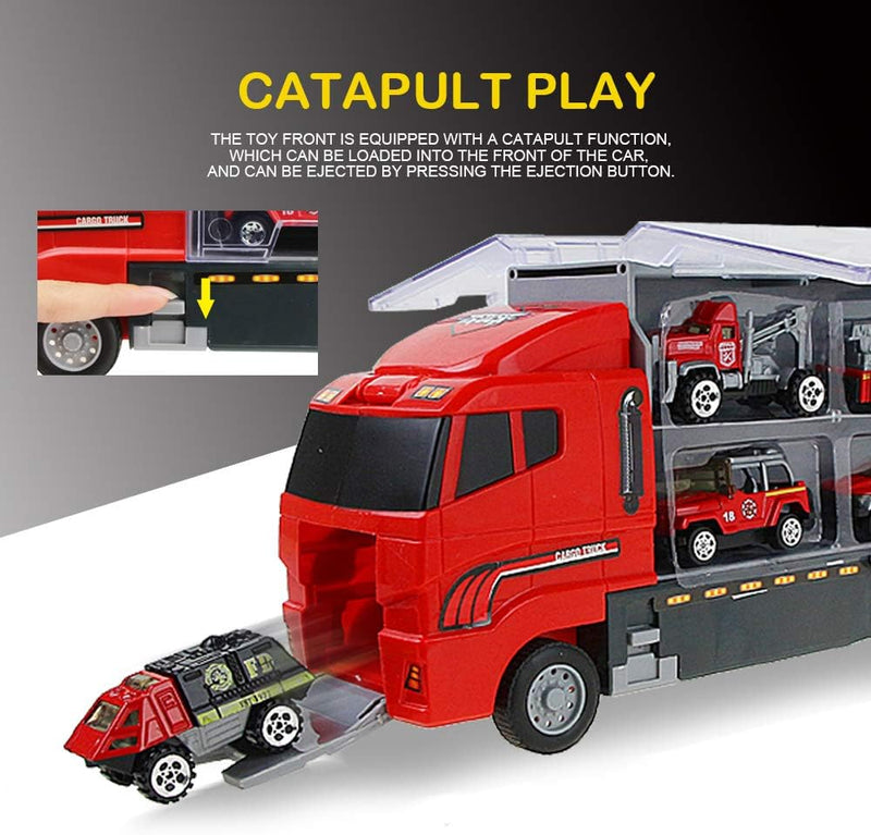 Coolplay Feuerwehrauto Gross Autotransporter Spielzeug Einsatzfahrzeug Kinder Autos Spielzeug Set fü