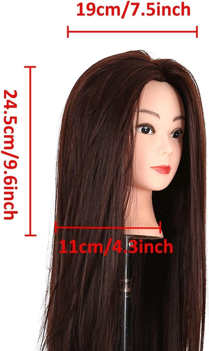 Frisierkopf Trainingsköpfe Übungskopf Friseur 24" Synthetik Haar Trainingskopf Frisurenkopf Puppenko