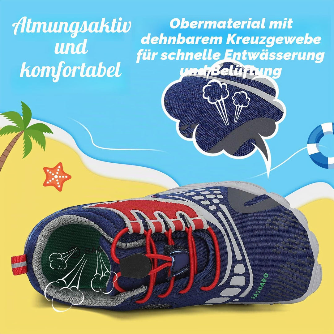 SAGUARO Kinder Barfussschuhe Schnell Trocknend Badeschuhe,24-36 EU 24 EU Blau Rot, 24 EU Blau Rot